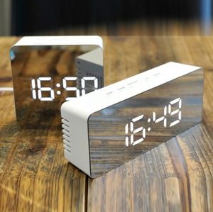 Rectangle Mirrored LED Digital Alarm Clock